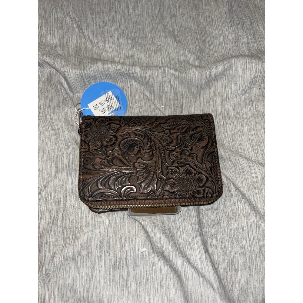 Chic Unlimited Brown Full Zip Around Inner Pocketed Casual Small Wallet - Picture 3 of 5